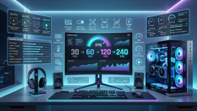 Gamer optimizing FPS for better gaming performance on a Windows PC